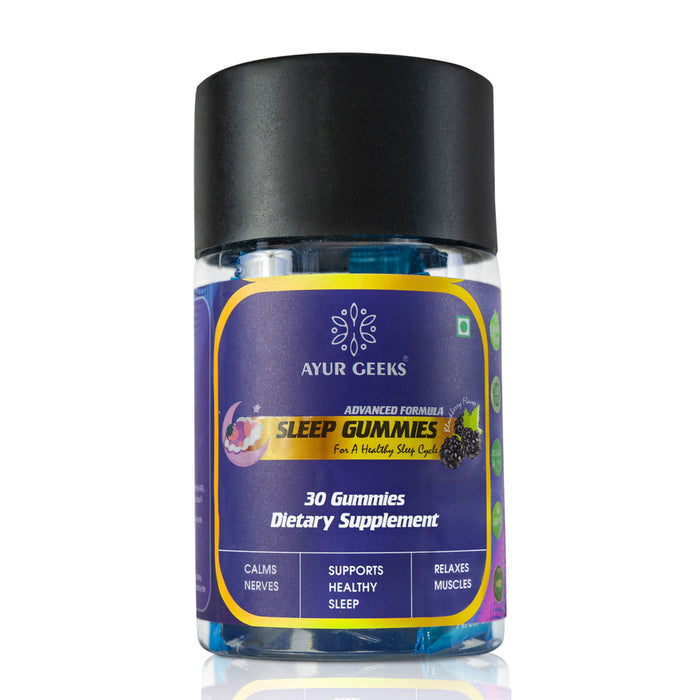 Ayurgeeks Sleep Gummies Blackberry Flavor - Pack of 30 Gummies