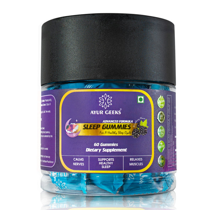 Ayurgeeks Sleep Gummies Blackberry Flavor - Pack of 60 Gummies